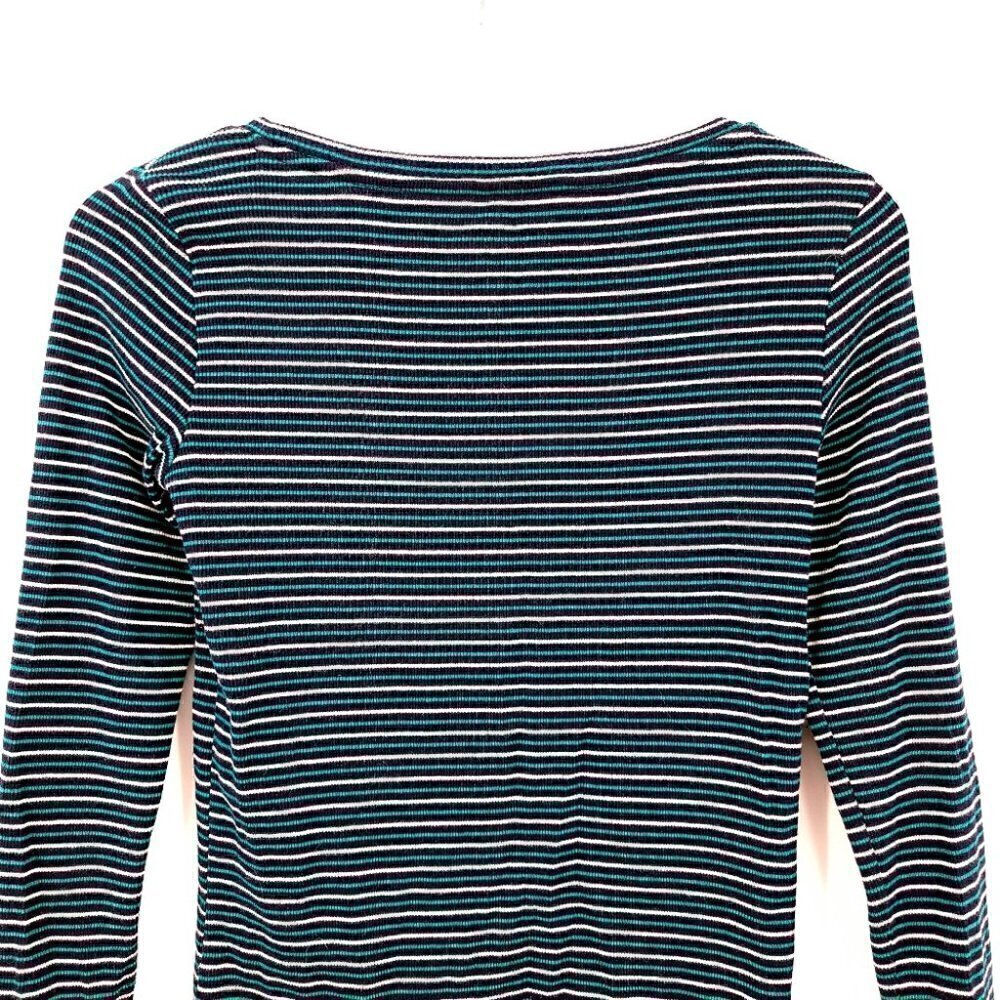 Talbots Petites Women's SP 100% Cotton Striped Flexible Long Sleeve Shirt - Picture 10 of 13